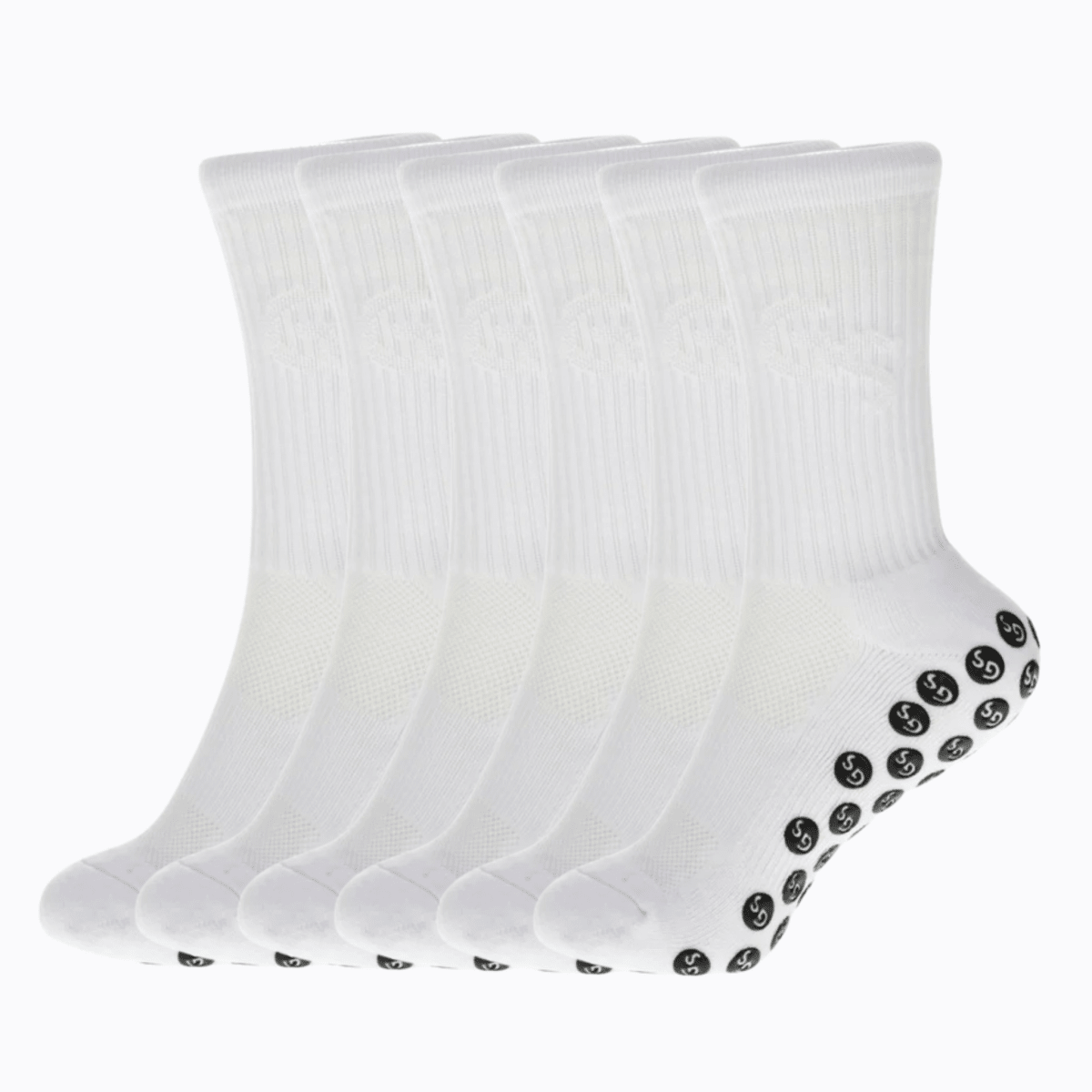 Hvite gripsocks - 6pk - GSPERFORMANCE