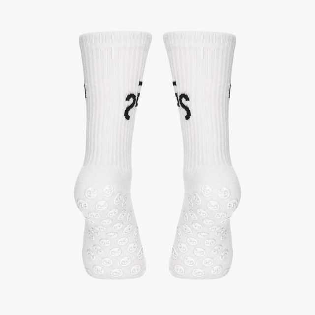 Hvite gripsocks - svart logo | 2026 versjon - GSPERFORMANCE