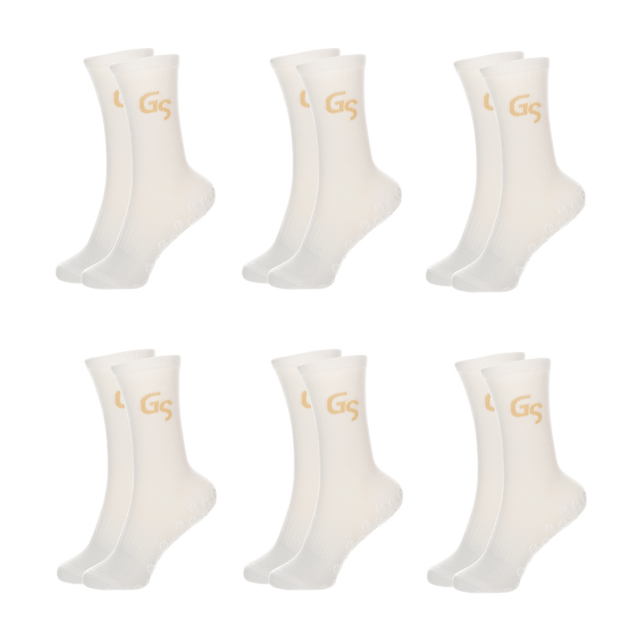 Tynne gripsocks - Hvite (6pk) | 2026 versjon - GSPERFORMANCE