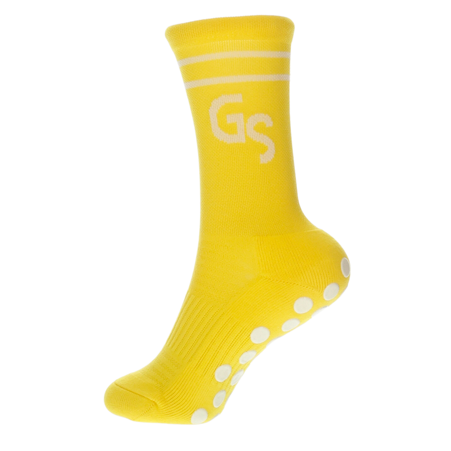 2.0 Standard - Gule gripsokker med hvit logo