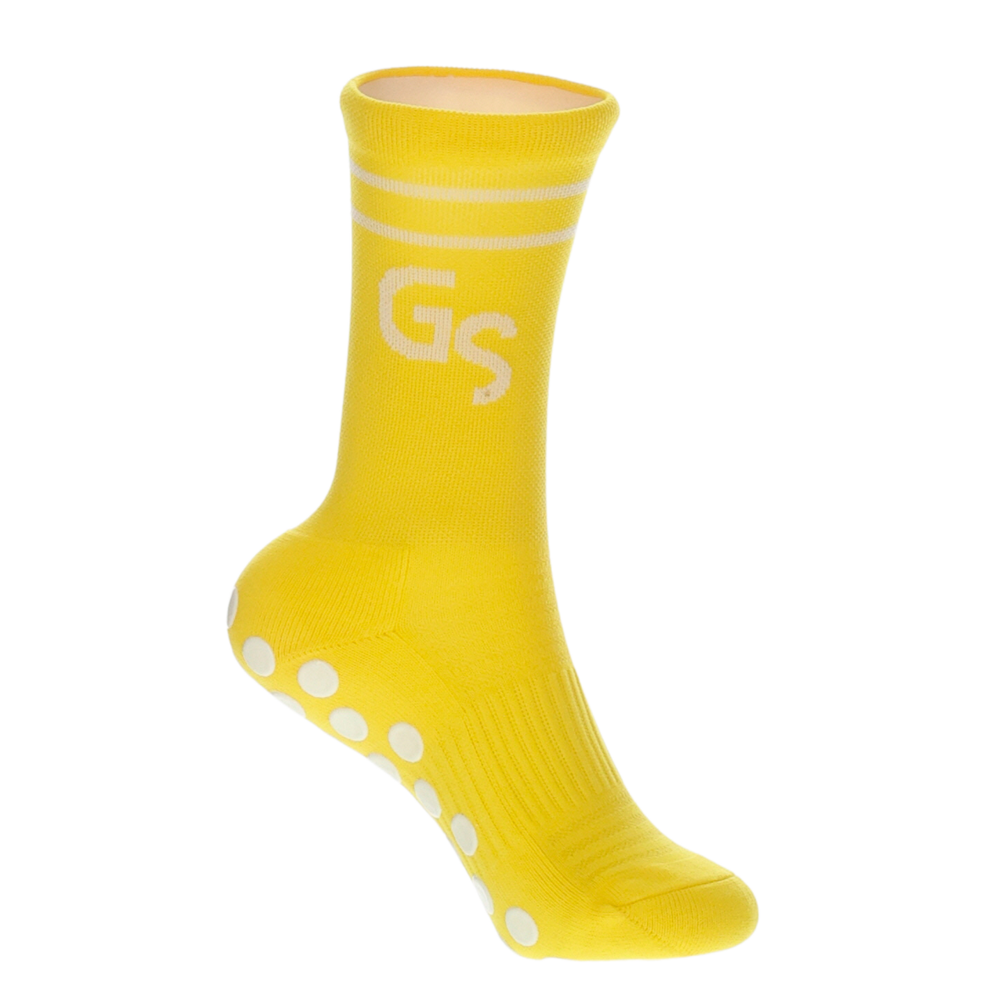 2.0 Standard - Gule gripsokker med hvit logo