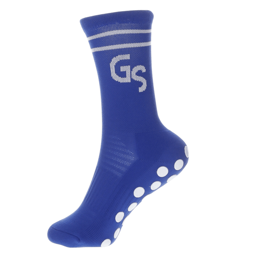 2.0 Standard - Blå gripsokker med hvit logo - GSPERFORMANCE