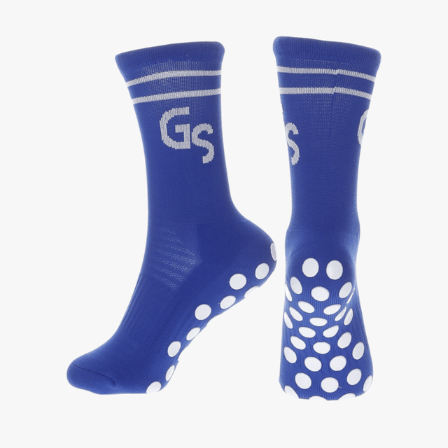2.0 Standard - Blå gripsokker med hvit logo - GSPERFORMANCE
