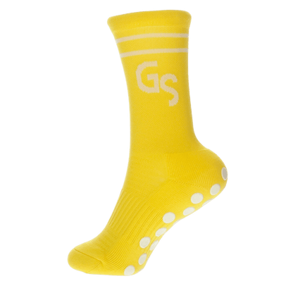 2.0 Standard - Gule gripsokker med hvit logo - GSPERFORMANCE