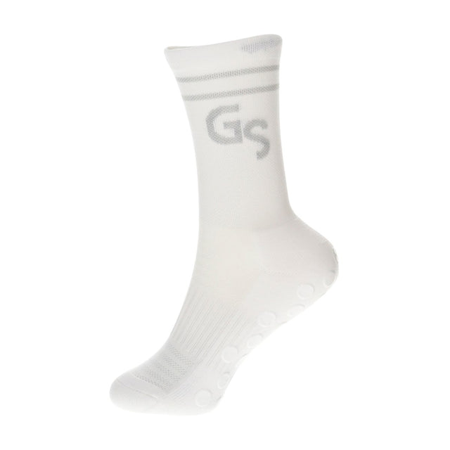 2.0 Standard - Hvite gripsokker med grå logo - GSPERFORMANCE