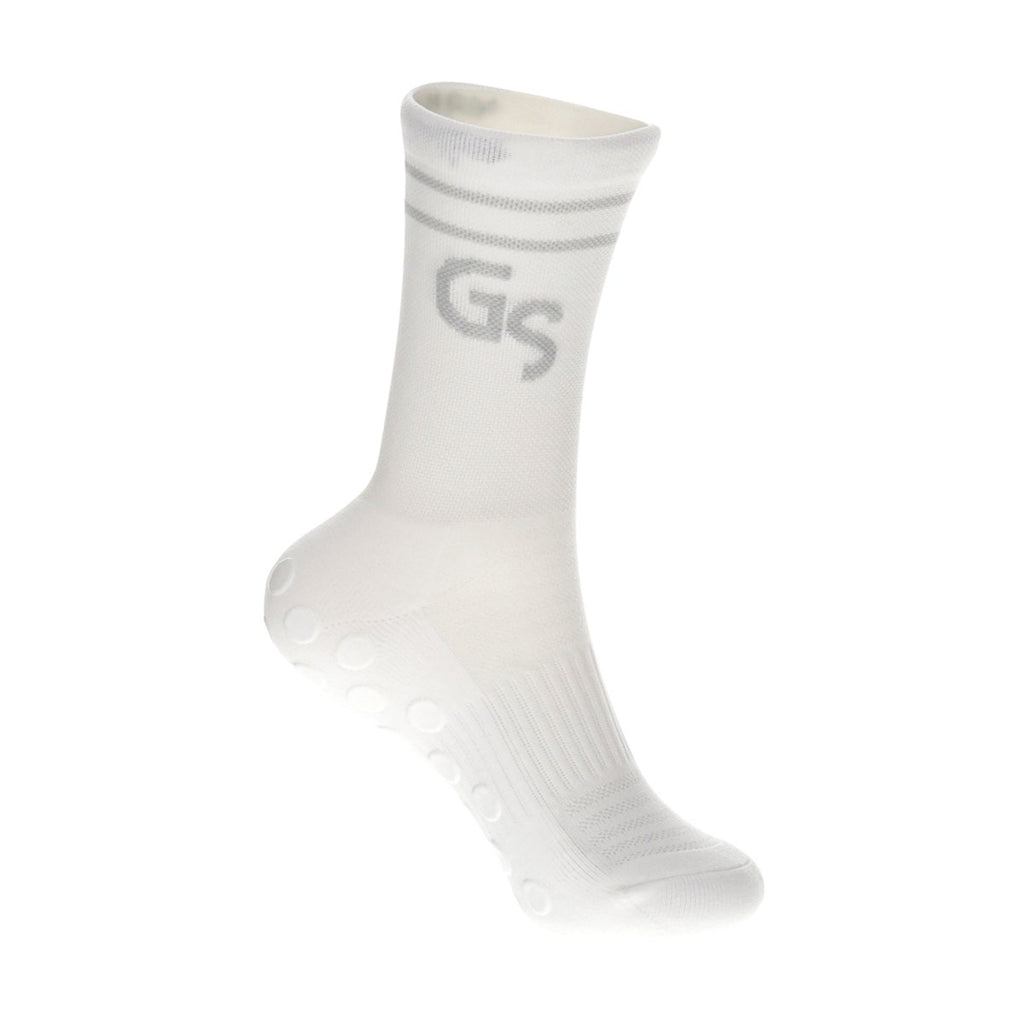 2.0 Standard - Hvite gripsokker med grå logo - GSPERFORMANCE