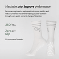 2.0 Standard - Hvite gripsokker med grå logo - GSPERFORMANCE