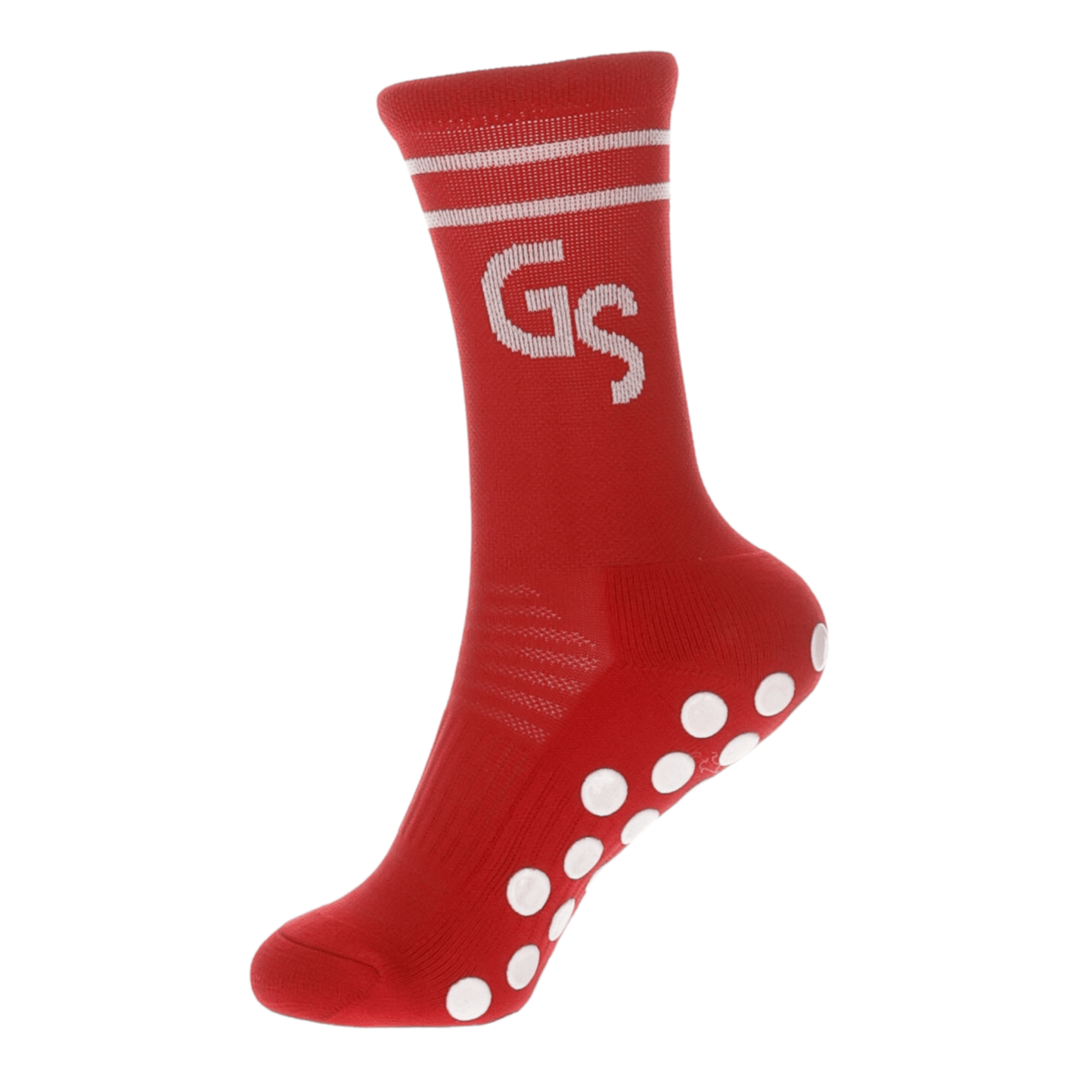 2.0 Standard - Mørke røde gripsokker med hvit logo - GSPERFORMANCE