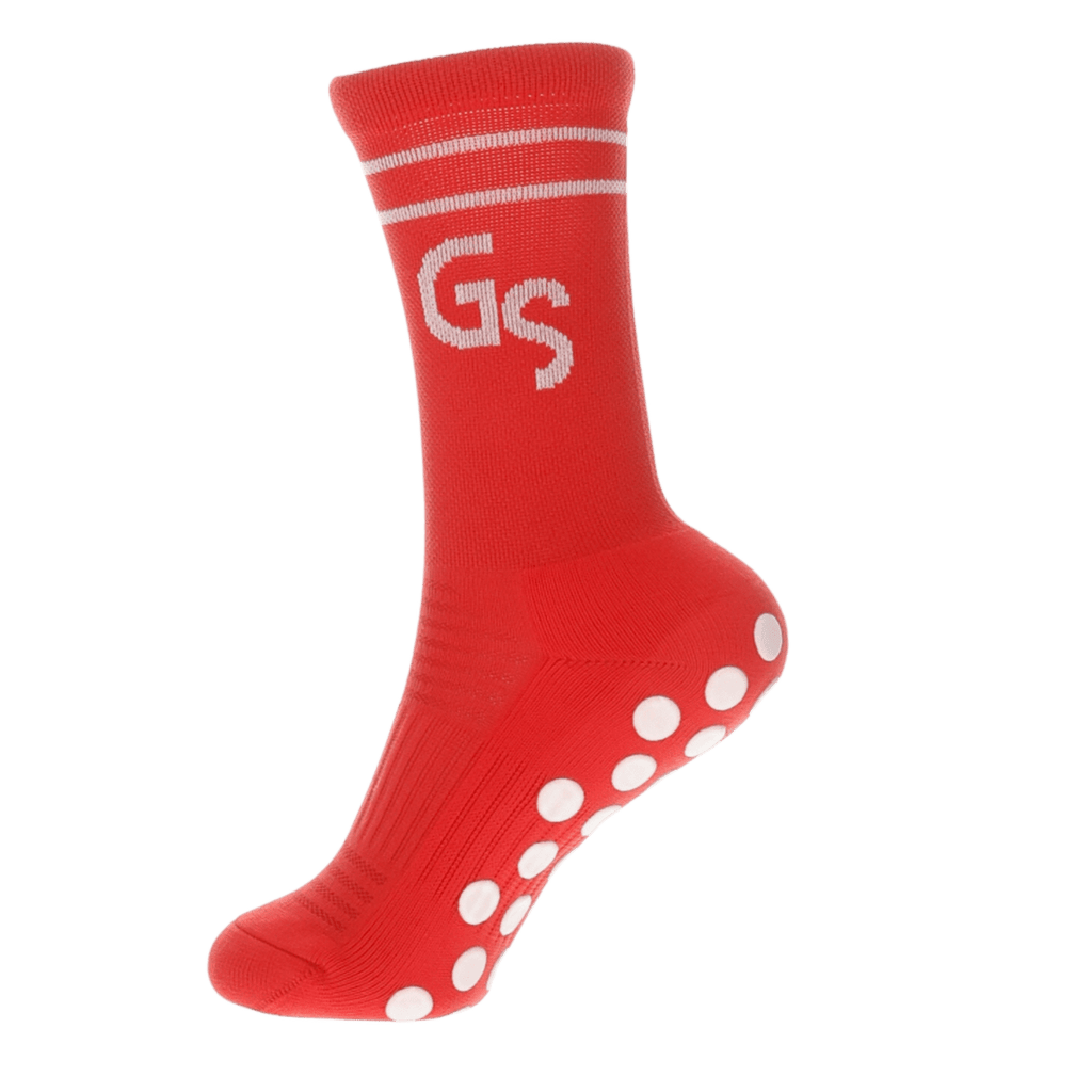 2.0 Standard - Røde gripsokker med hvit logo - GSPERFORMANCE