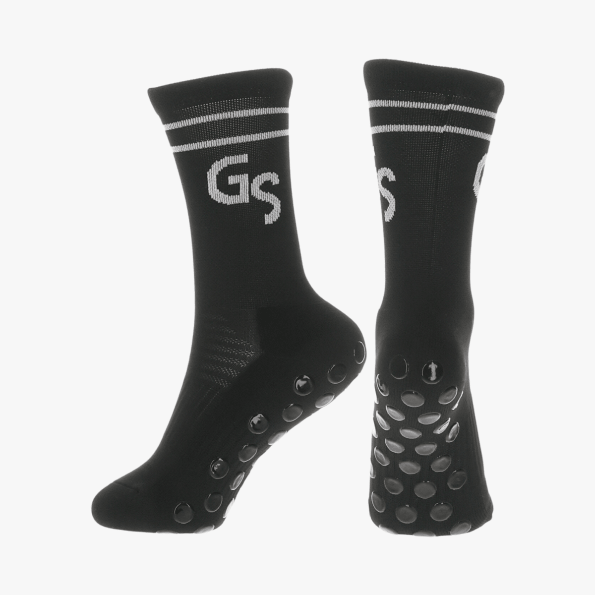 2.0 Standard - Svarte gripsokker med hvit logo - GSPERFORMANCE
