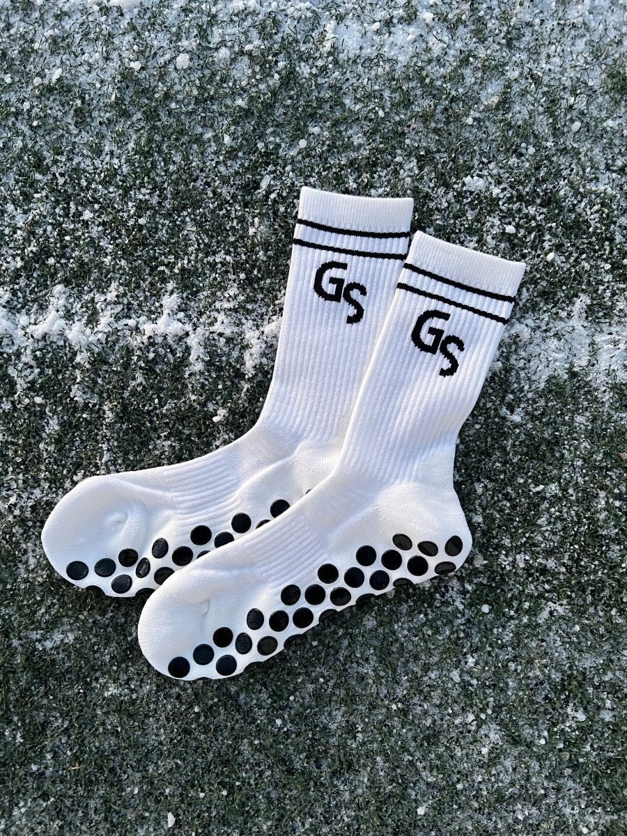 2.0 Ull - Hvite gripsokker med svart logo - GSPERFORMANCE