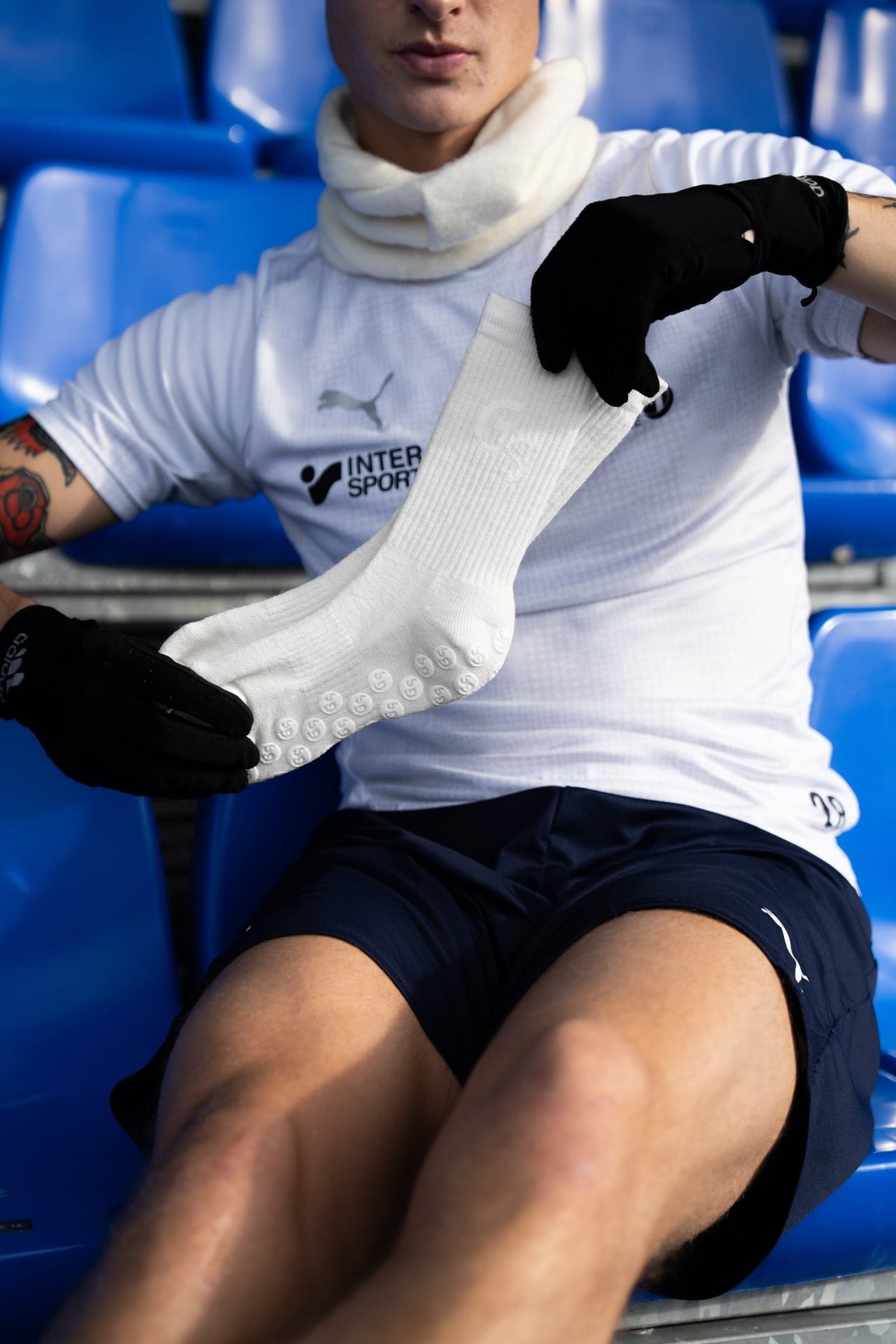 Alpakka Ull Gripsocks - Hvit