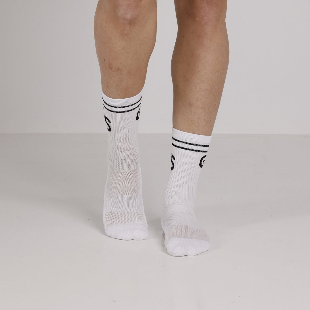 Standard - Hvite gripsokker med svart logo