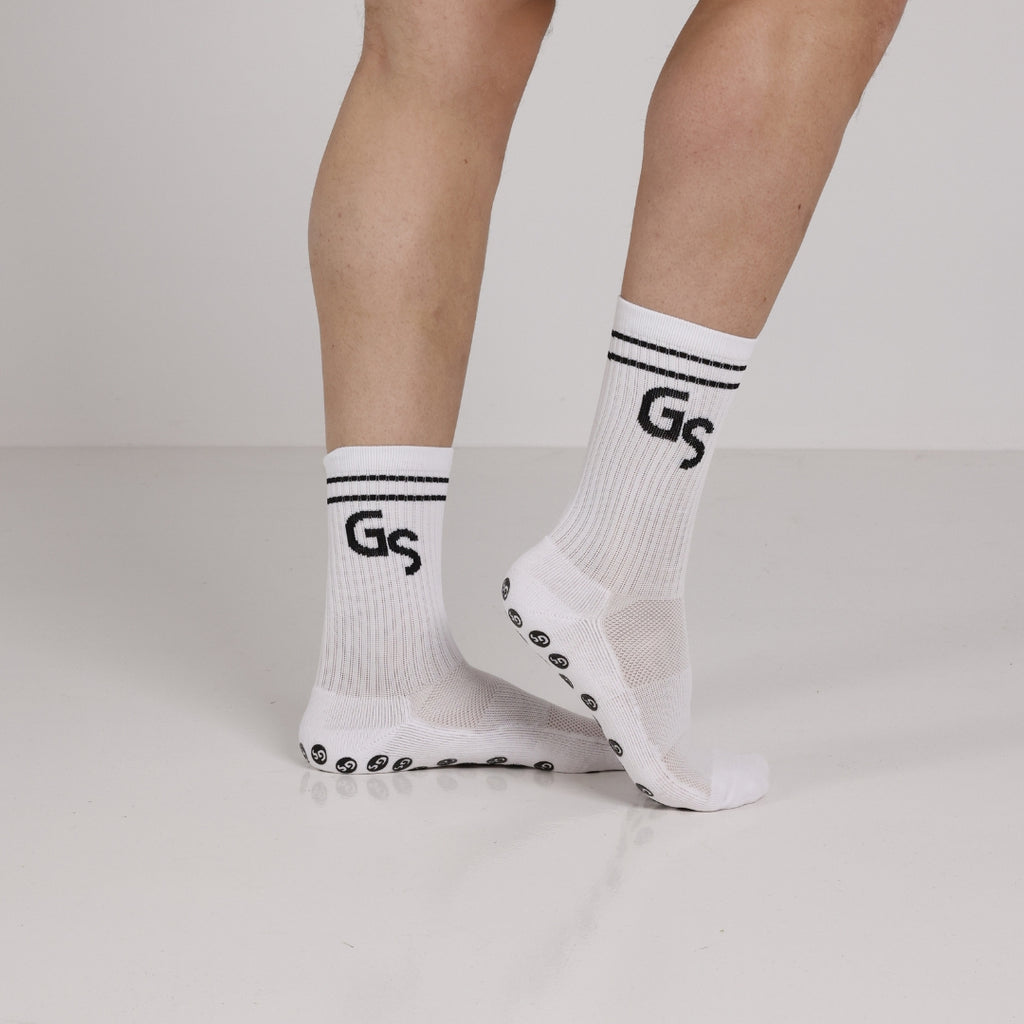 Standard - Hvite gripsokker med svart logo