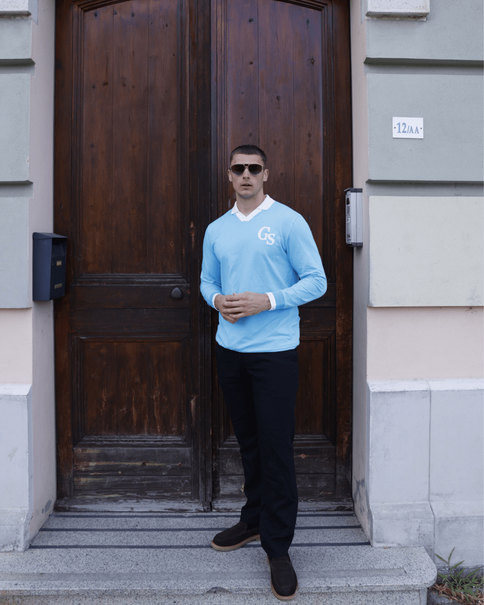 GS Polo genser - Blå og hvit︱LIMITED EDITION - GSPERFORMANCE