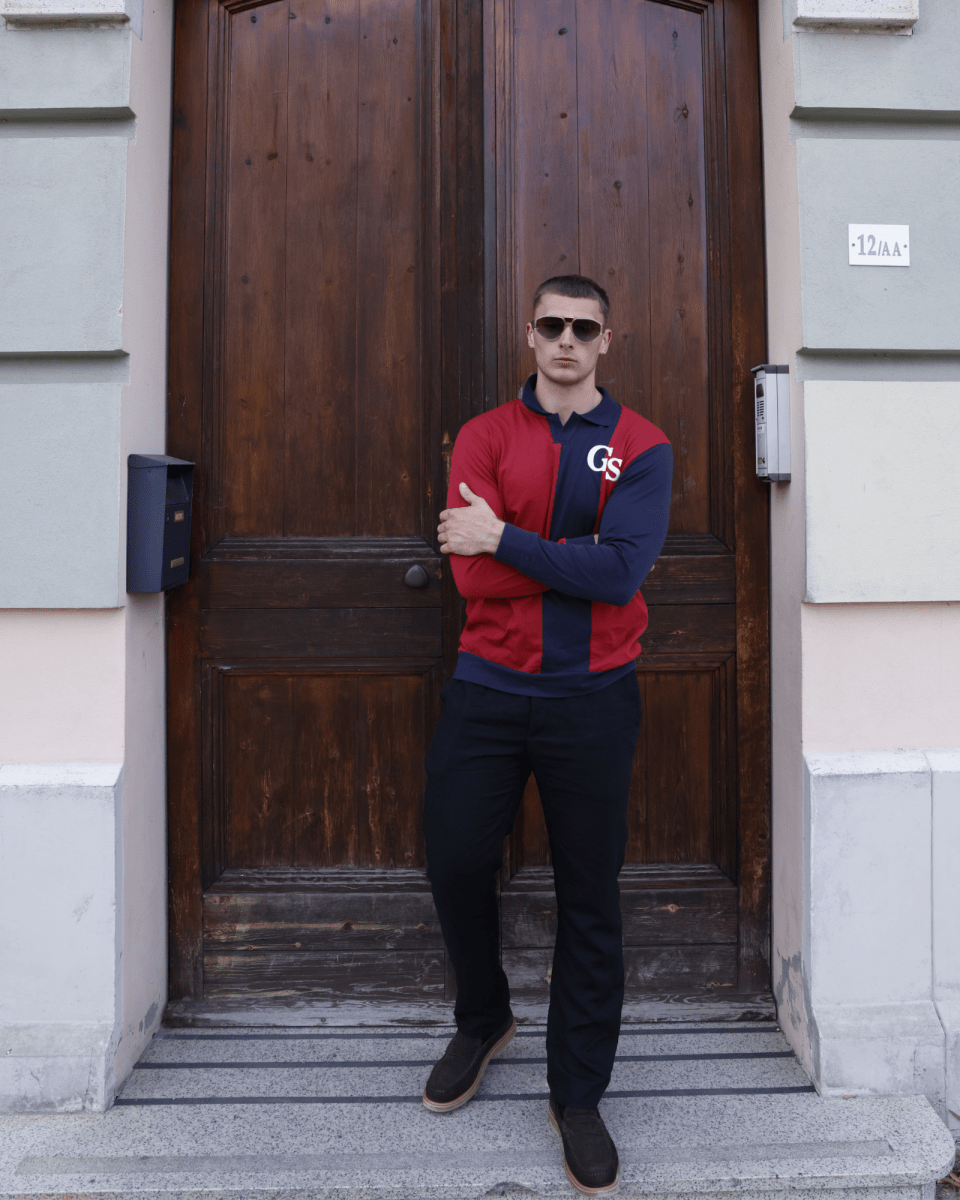 GS Polo genser - Navy og vinrød︱LIMITED EDITION - GSPERFORMANCE