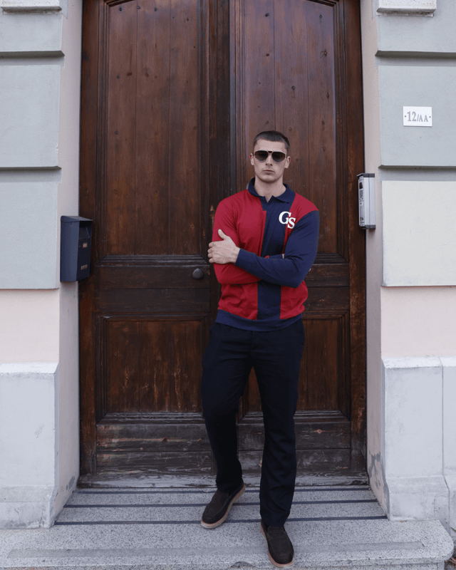 GS Polo genser - Navy og vinrød︱LIMITED EDITION - GSPERFORMANCE