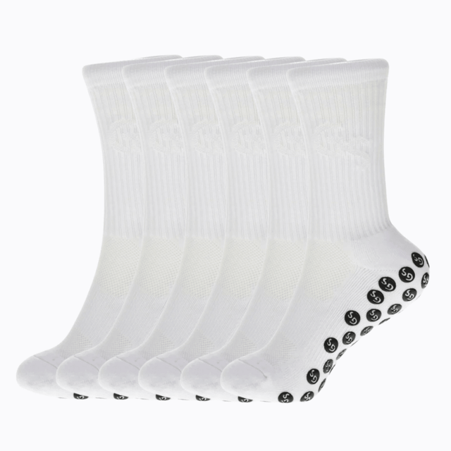 Hvite gripsocks - 6pk - GSPERFORMANCE