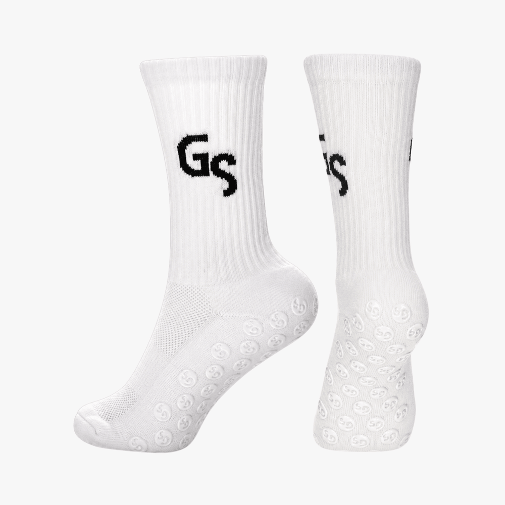 Hvite gripsocks - svart logo | 2026 versjon - GSPERFORMANCE