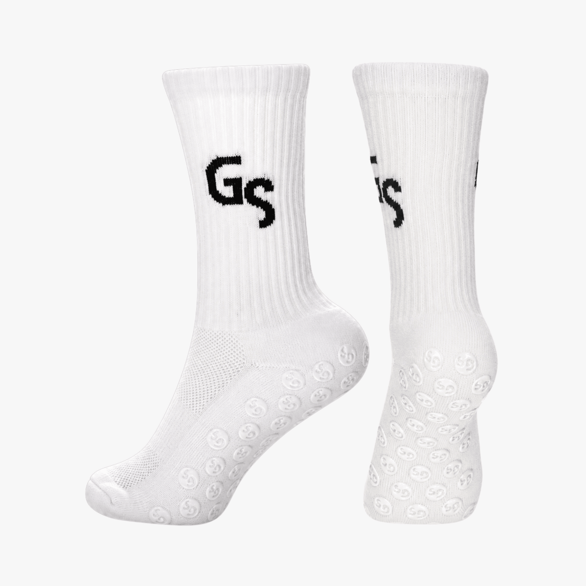 Hvite gripsocks - svart logo | 2026 versjon - GSPERFORMANCE