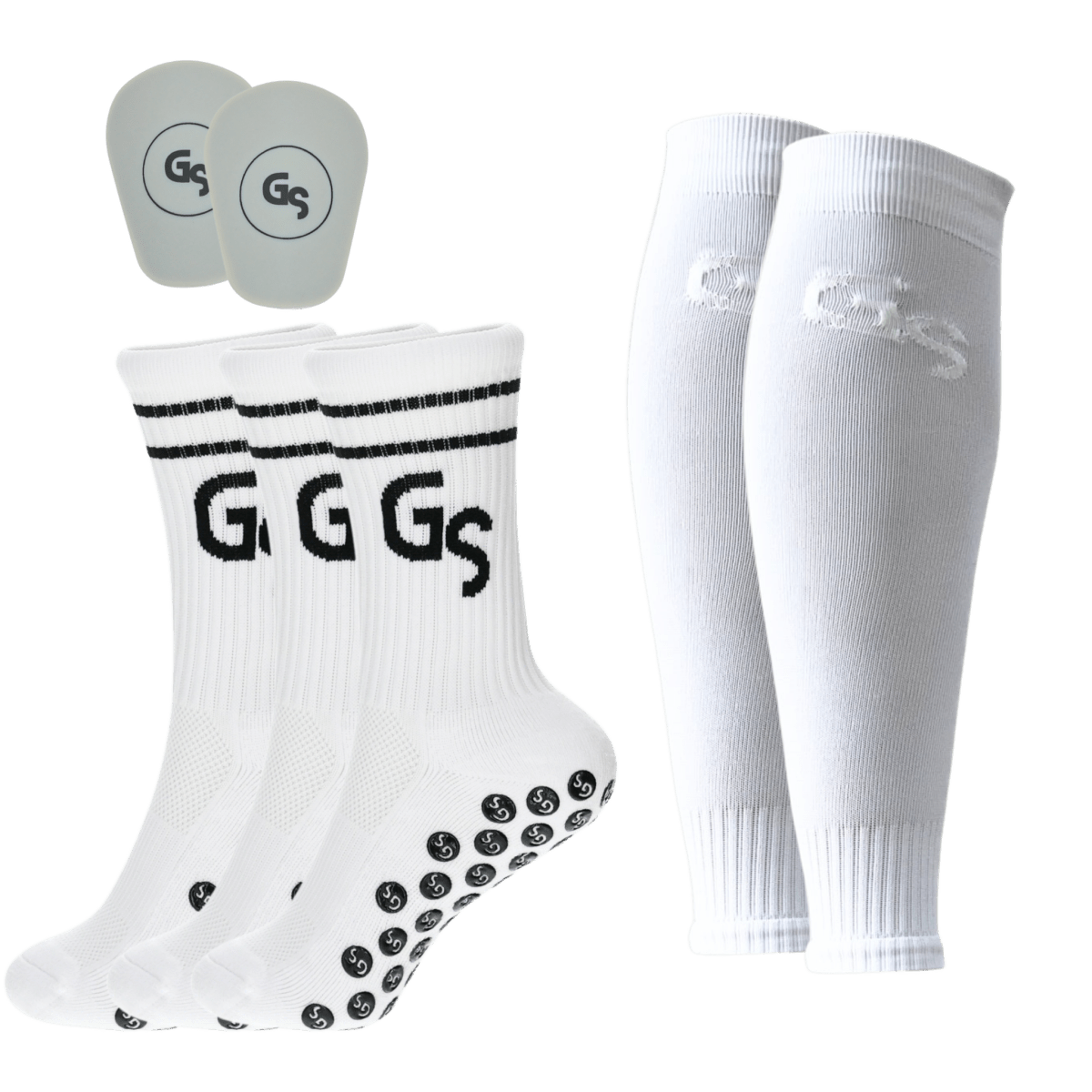 Hvite Standard Gripsokker & Sleeves Bundle - GSPERFORMANCE