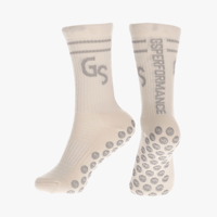 Hvite Ull gripsocks med grå logo︱VINTER 25/26 VERSJON - GSPERFORMANCE