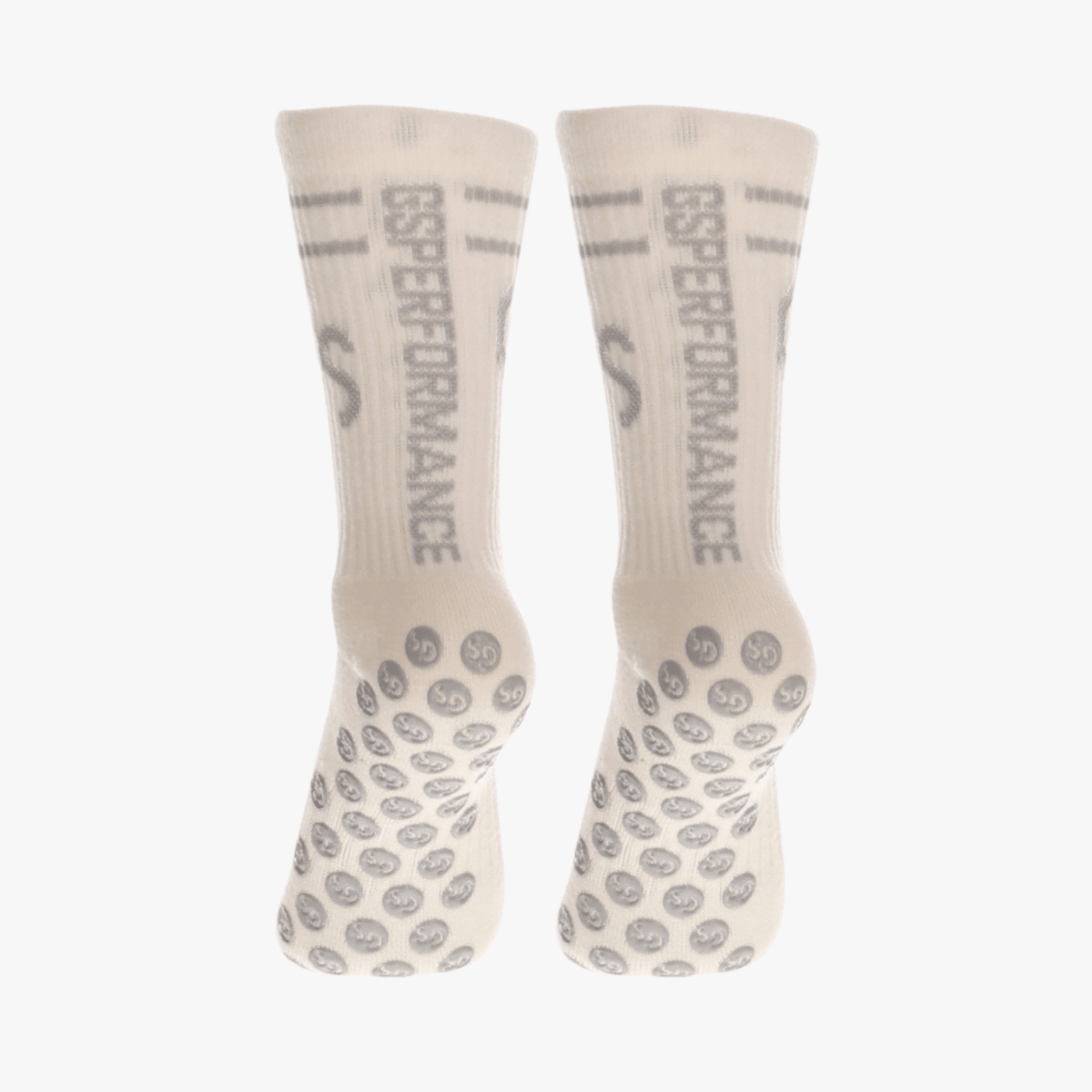 Hvite Ull gripsocks med grå logo︱VINTER 25/26 VERSJON - GSPERFORMANCE