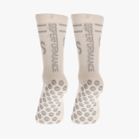 Hvite Ull gripsocks med grå logo︱VINTER 25/26 VERSJON - GSPERFORMANCE