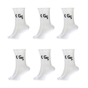 Standard gripsocks svart logo - Hvite (6pk) | 2026 versjon - GSPERFORMANCE