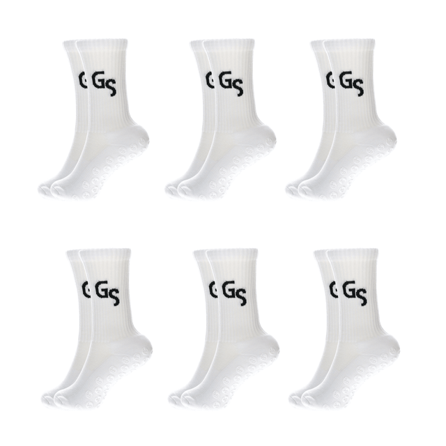 Standard gripsocks svart logo - Hvite (6pk) | 2026 versjon - GSPERFORMANCE