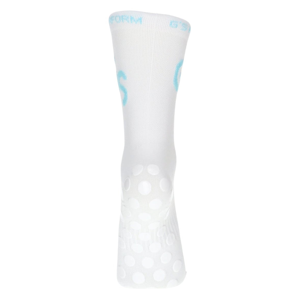 Standard - Hvite Gripsocks med turkis logo - GSPERFORMANCE