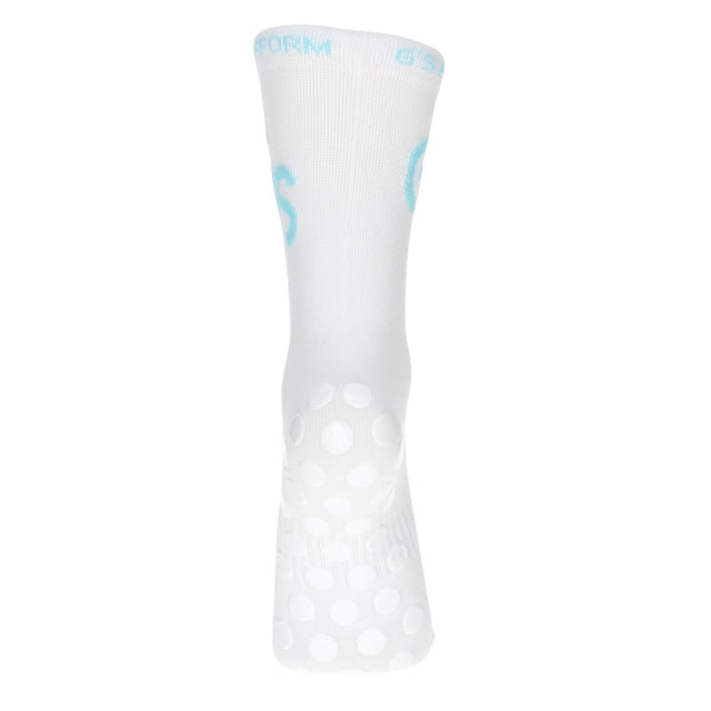 Standard - Hvite Gripsocks med turkis logo - GSPERFORMANCE