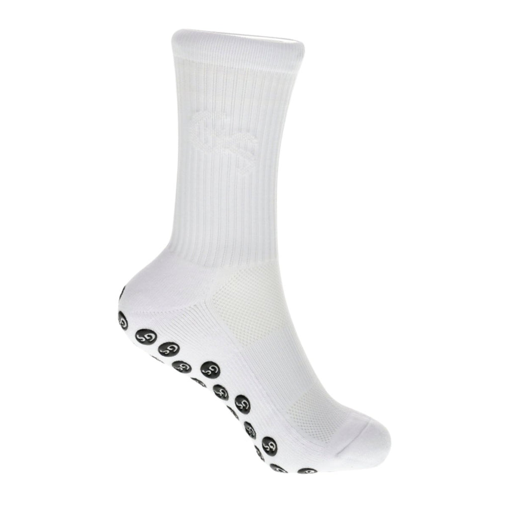Standard - Hvite gripsokker med hvit logo - GSPERFORMANCE