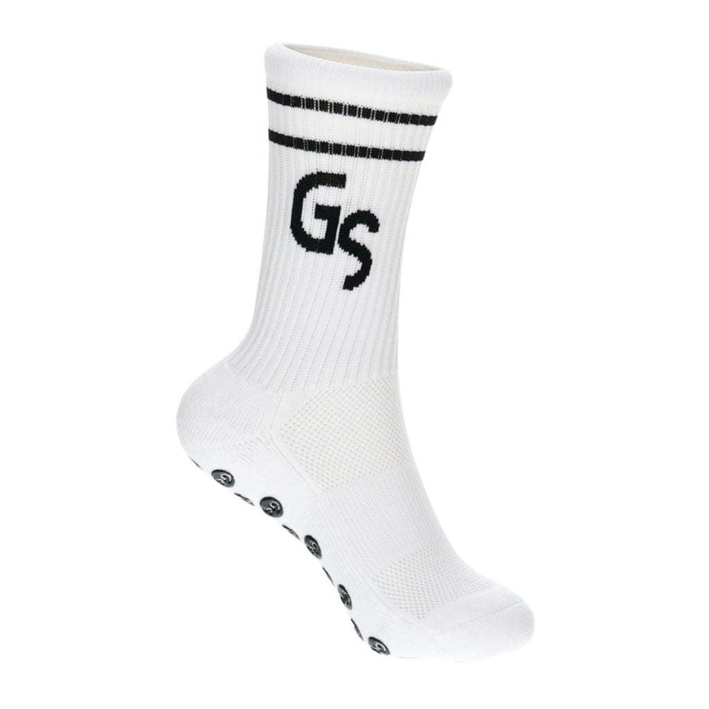 Standard - Hvite gripsokker med svart logo - GSPERFORMANCE