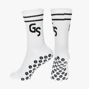 Standard - Hvite gripsokker med svart logo - GSPERFORMANCE