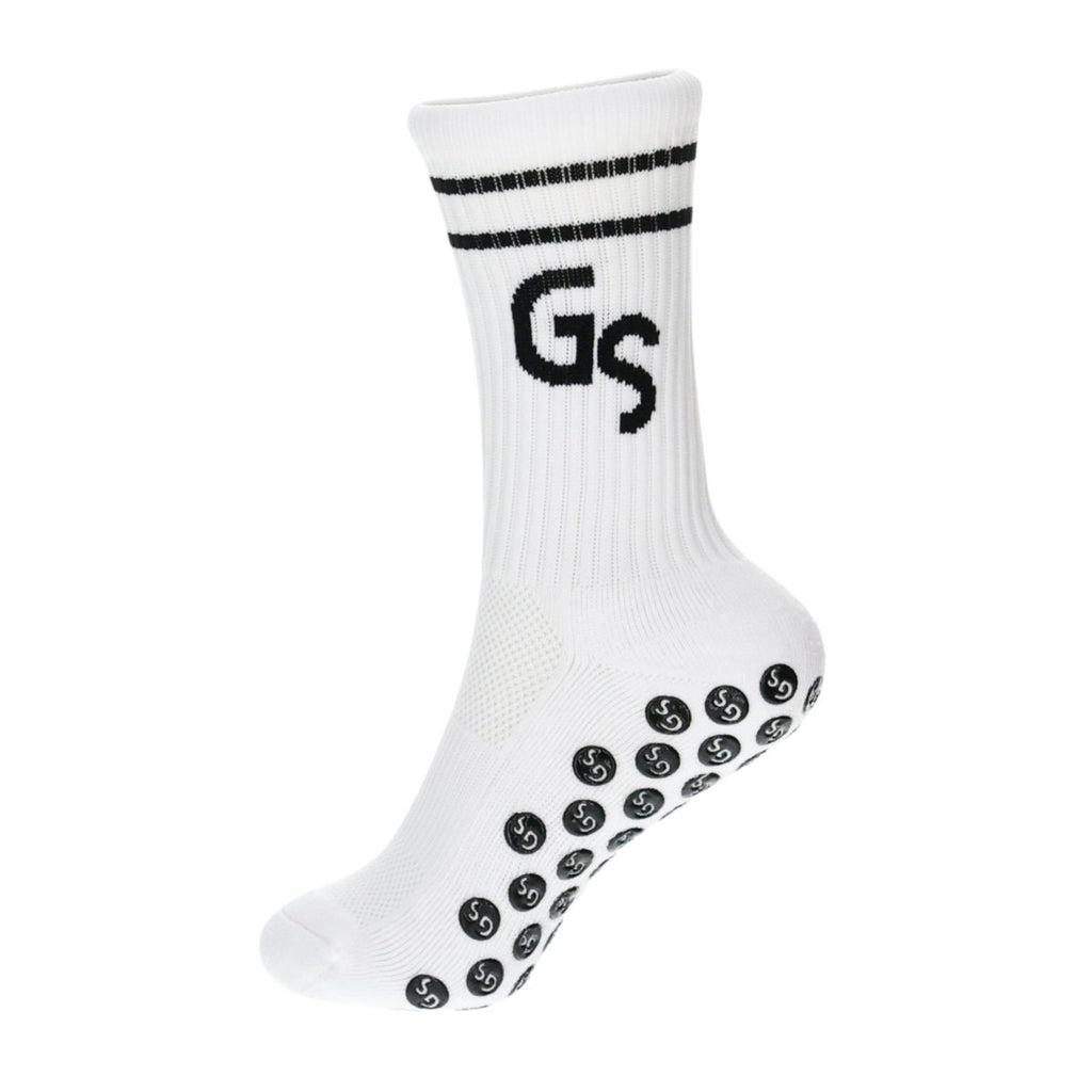 Standard - Hvite gripsokker med svart logo - GSPERFORMANCE
