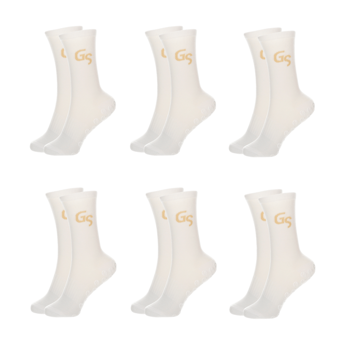 Tynne gripsocks - Hvite (6pk) | 2026 versjon - GSPERFORMANCE