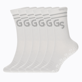 Tynne hvite gripsocks - 6pk - GSPERFORMANCE