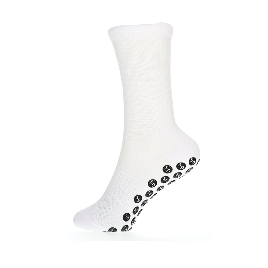 Tynne - Hvite gripsokker med hvit logo - GSPERFORMANCE