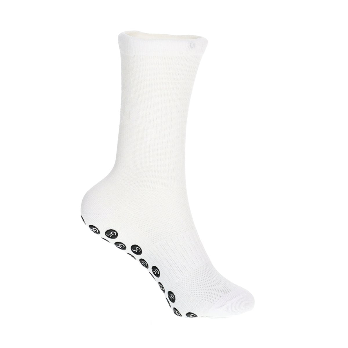 Tynne - Hvite gripsokker med hvit logo - GSPERFORMANCE